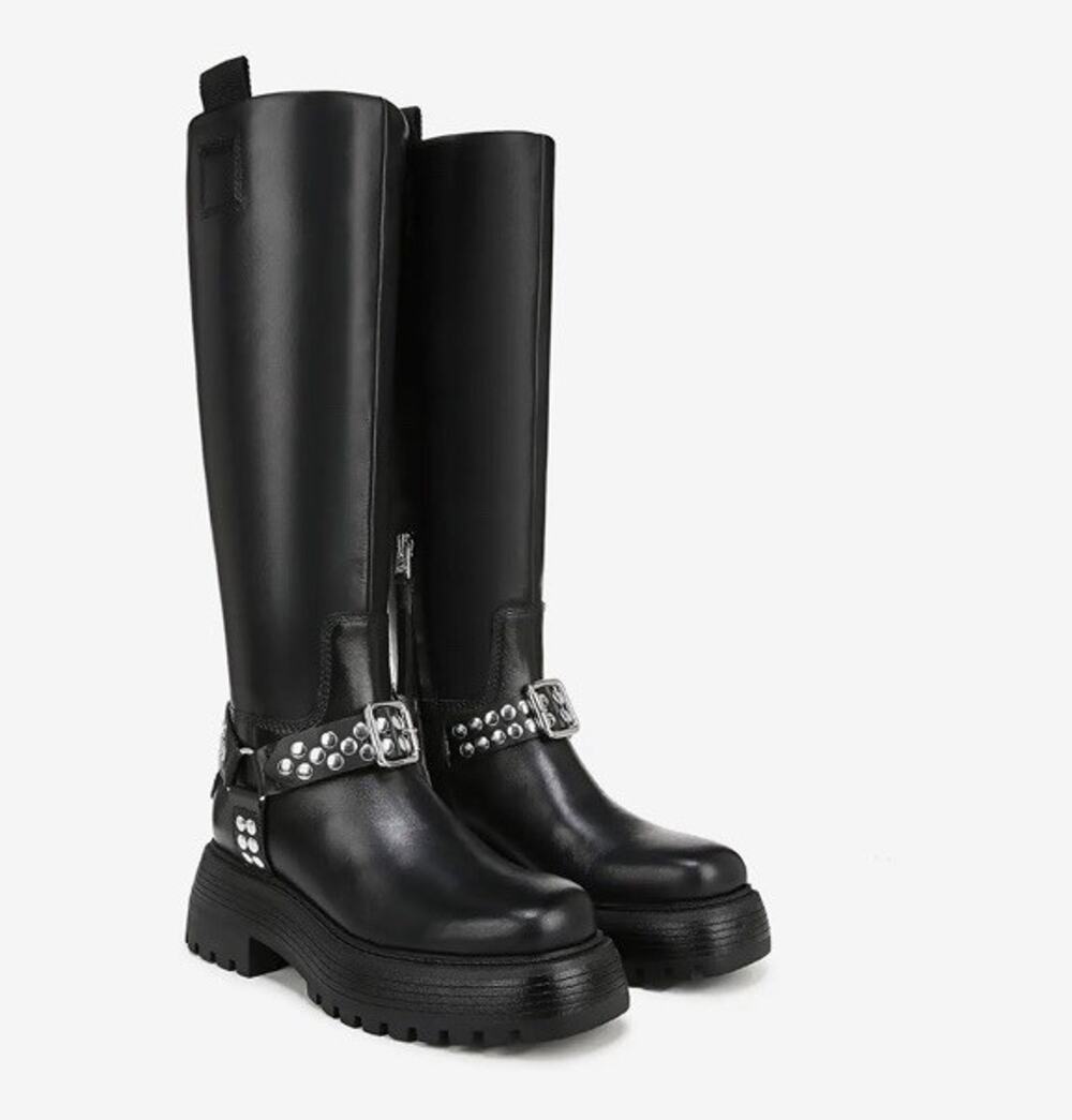 Circus NY by Sam Edelman Women's Hayes Knee High Motorcycle Boot Black Leather11
